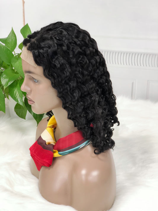 4*4 BOB Wig Water Wave Color NC 100% Human Hair Wigs