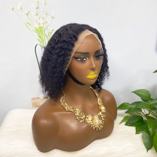 13*4 BoB Wig Jerry Curl Wigs Color NC 250% Density