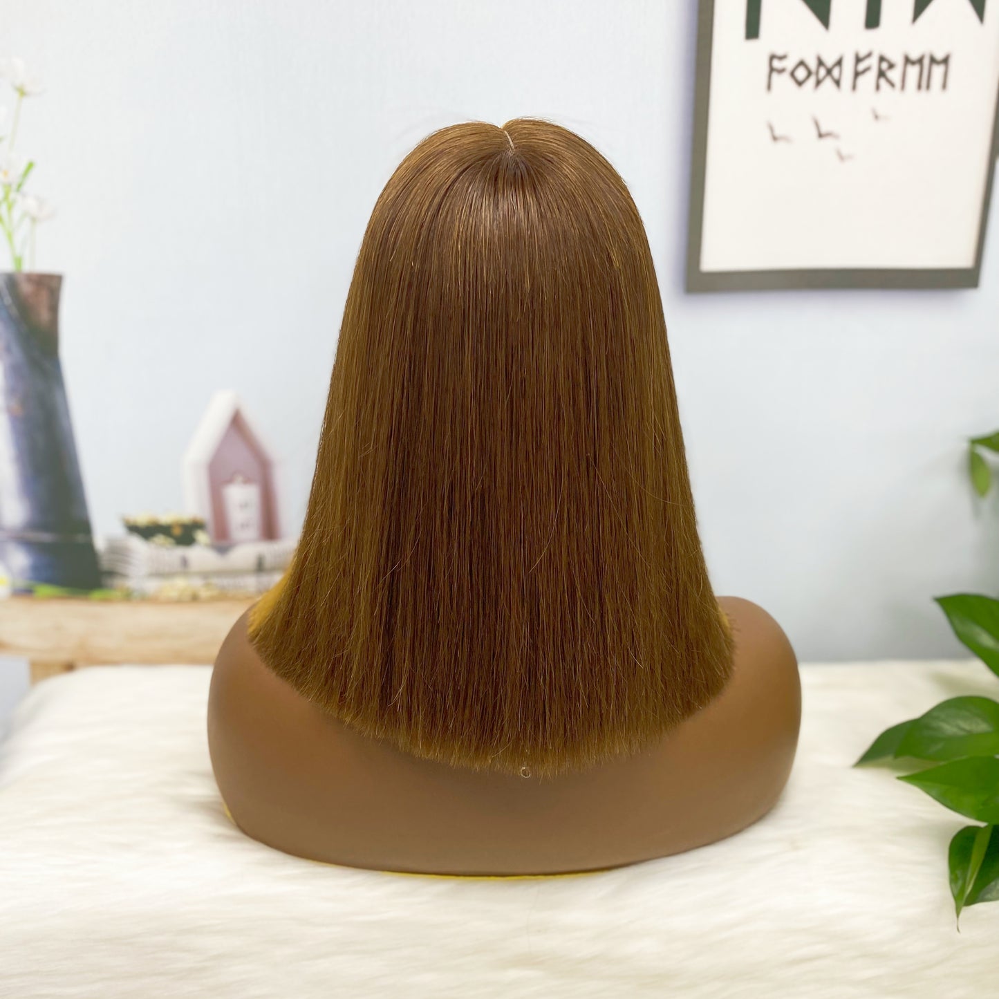 Super Double Drawn 2*6 Lace Bob Wig Human Hair Lace Wig Color M4/27# Straight