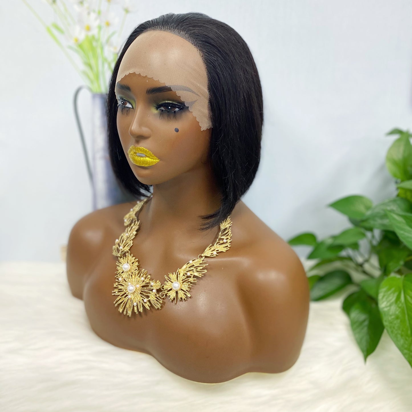 13*2 Bob Wig Straight Color NC Human Hair Wigs 8inch