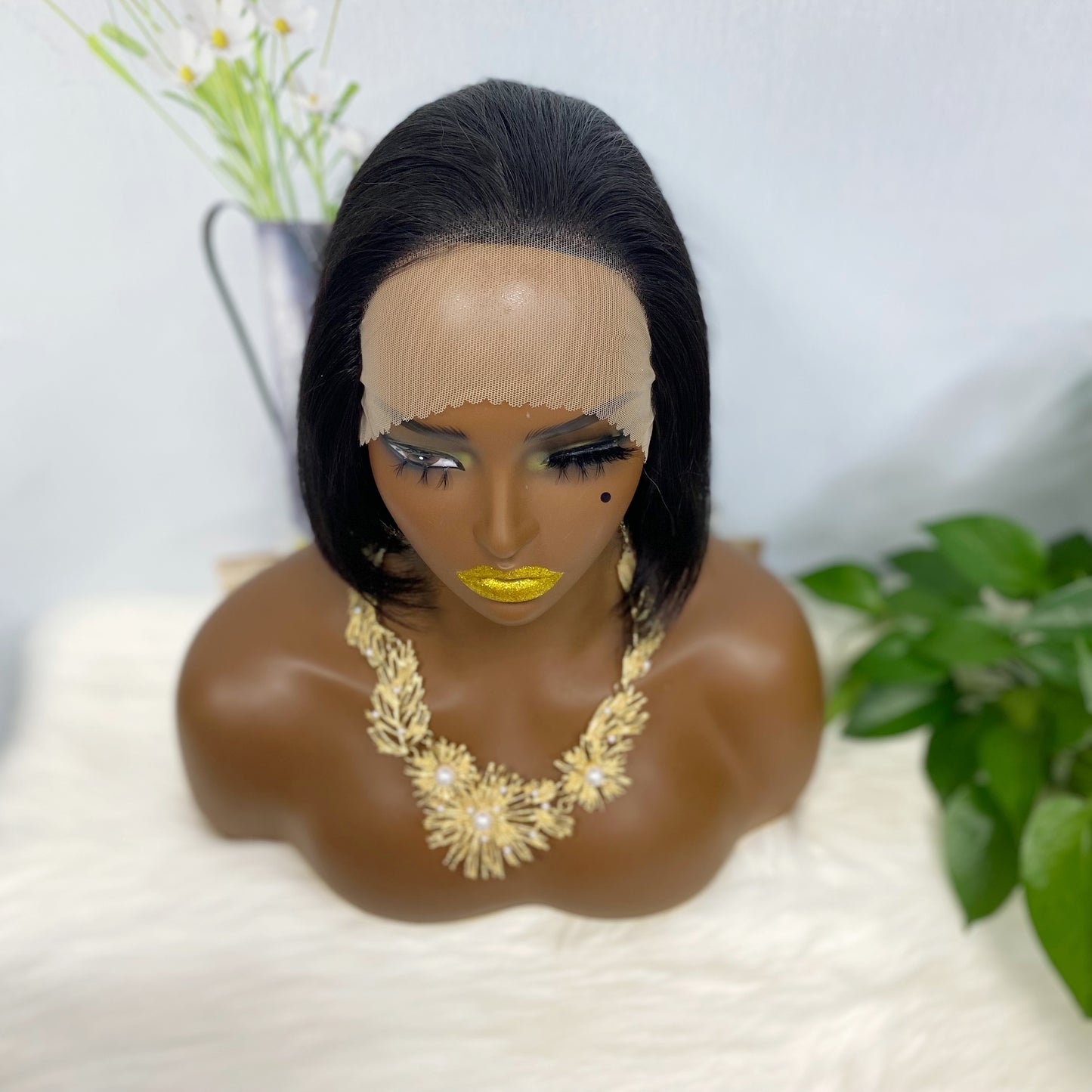 13*2 Bob Wig Straight Color NC Human Hair Wigs 8inch