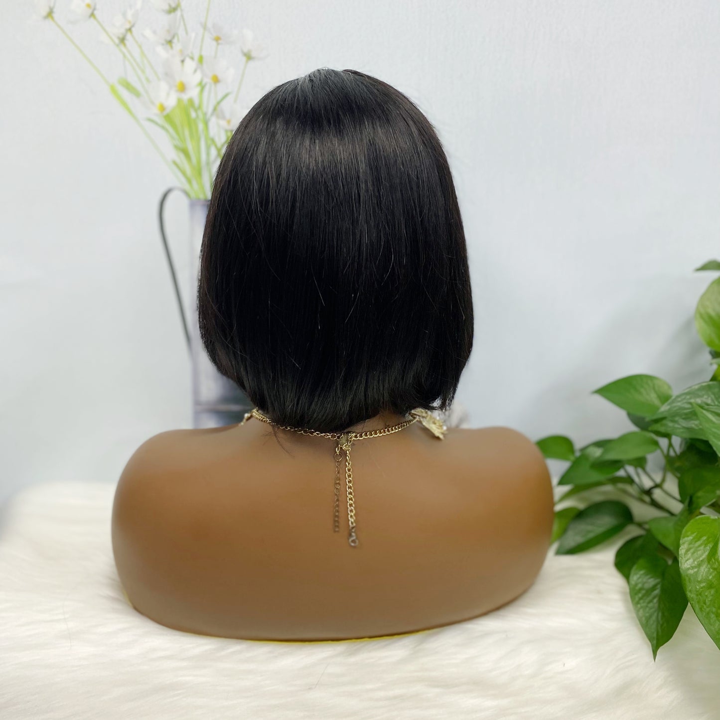 13*2 Bob Wig Straight Color NC Human Hair Wigs 8inch