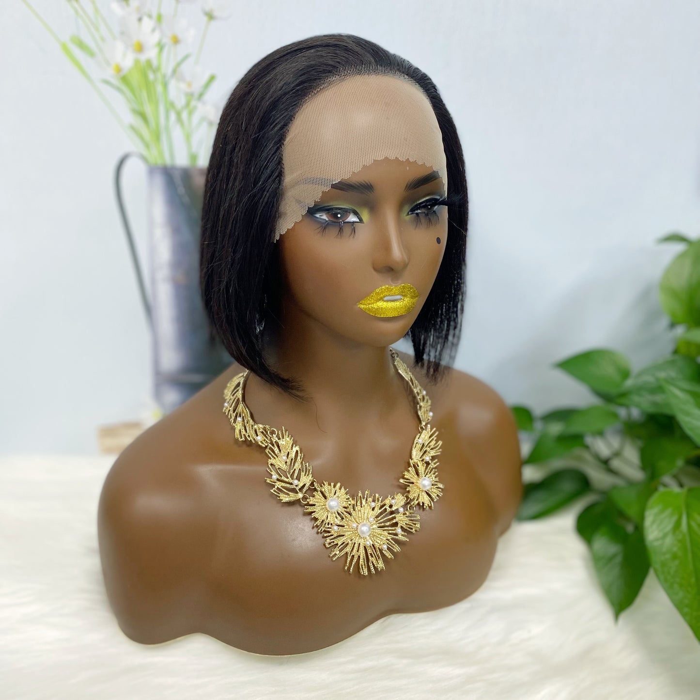 13*2 Bob Wig Straight Color NC Human Hair Wigs 8inch