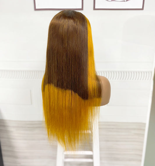 13*4 Lace Wig Straight Natural Human Hair Lace Wigs Color P30/4T30# 300% Density