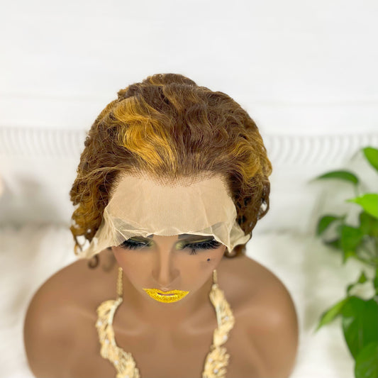 13*4 BoB Wig Water Wave Wigs Color P4/27# 250% Density