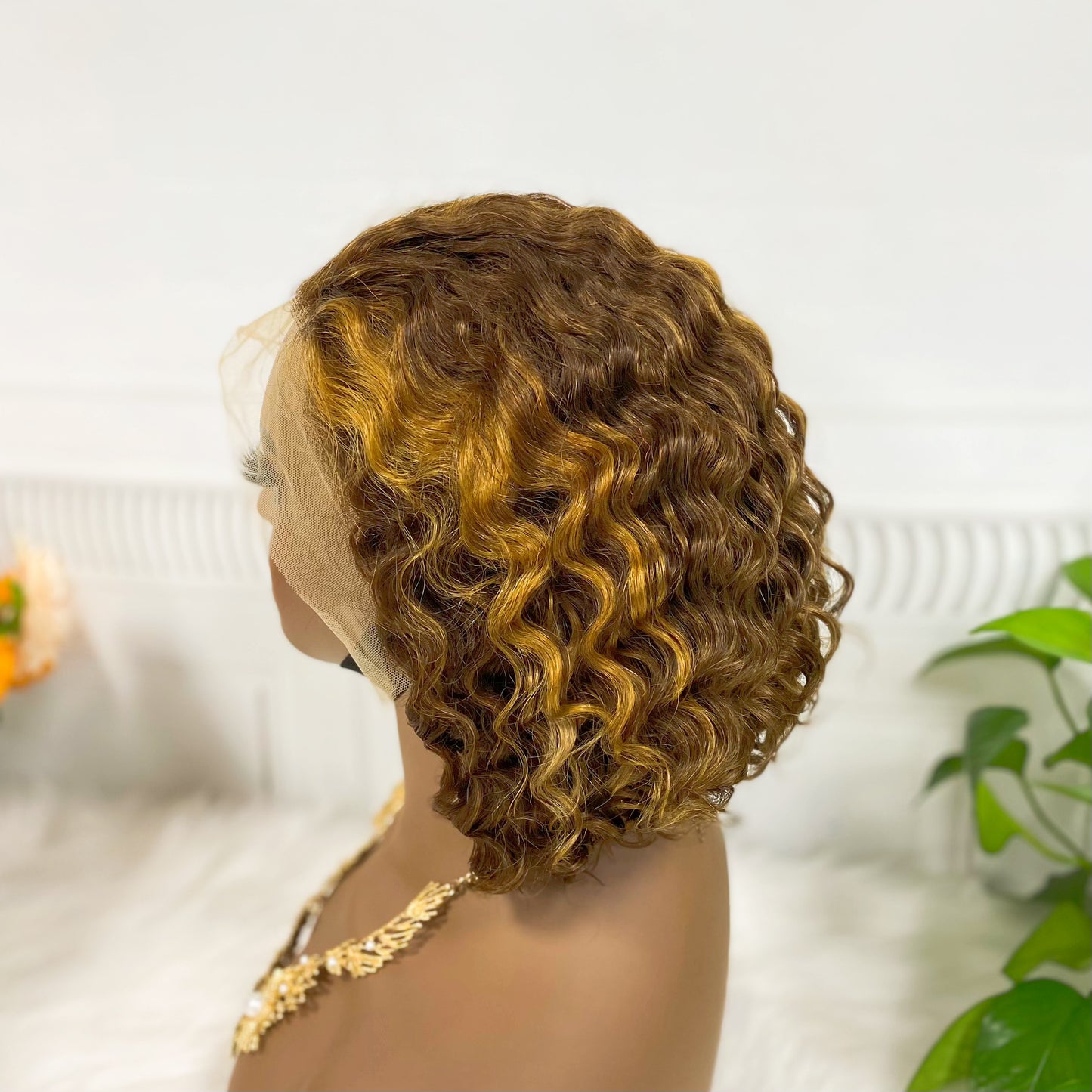 13*4 BoB Wig Water Wave Wigs Color P4/27# 250% Density