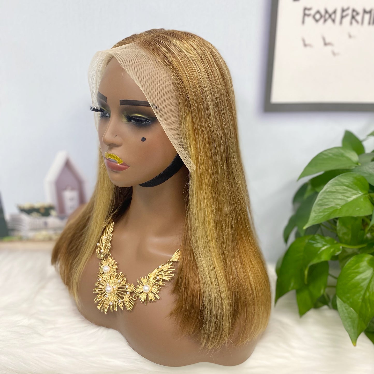 13*4 BoB Wig Straight Wigs Color P4/27# 200% Density