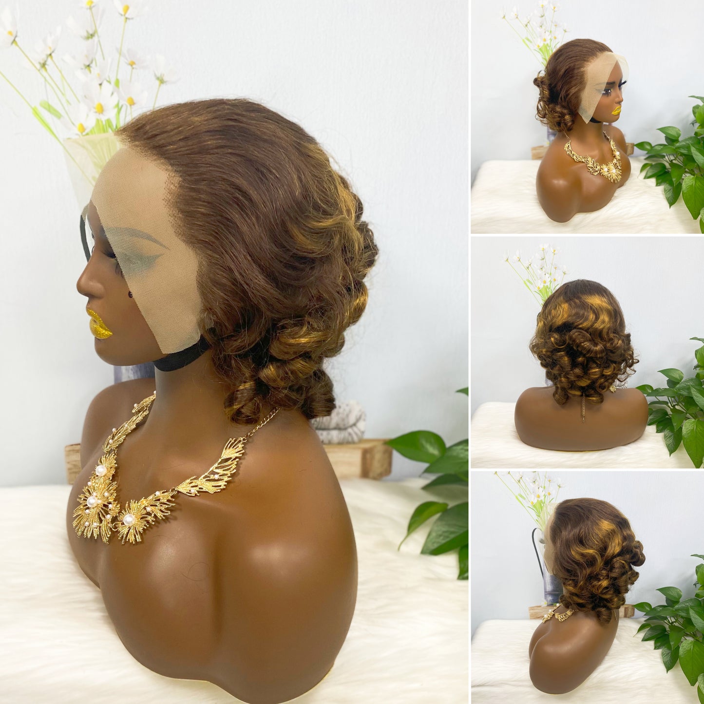 DD 13*4 Lace Wig Spring Curl Natural Color Lace Wigs Color 1B
