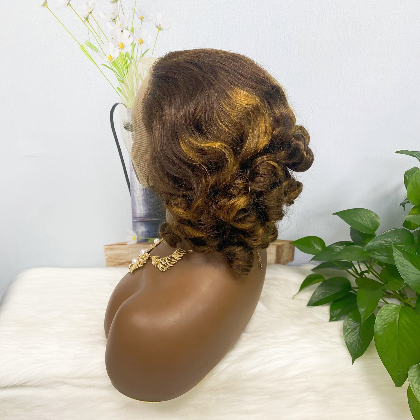 DD 13*4 Lace Wig Spring Curl Natural Color Lace Wigs Color P4/27#