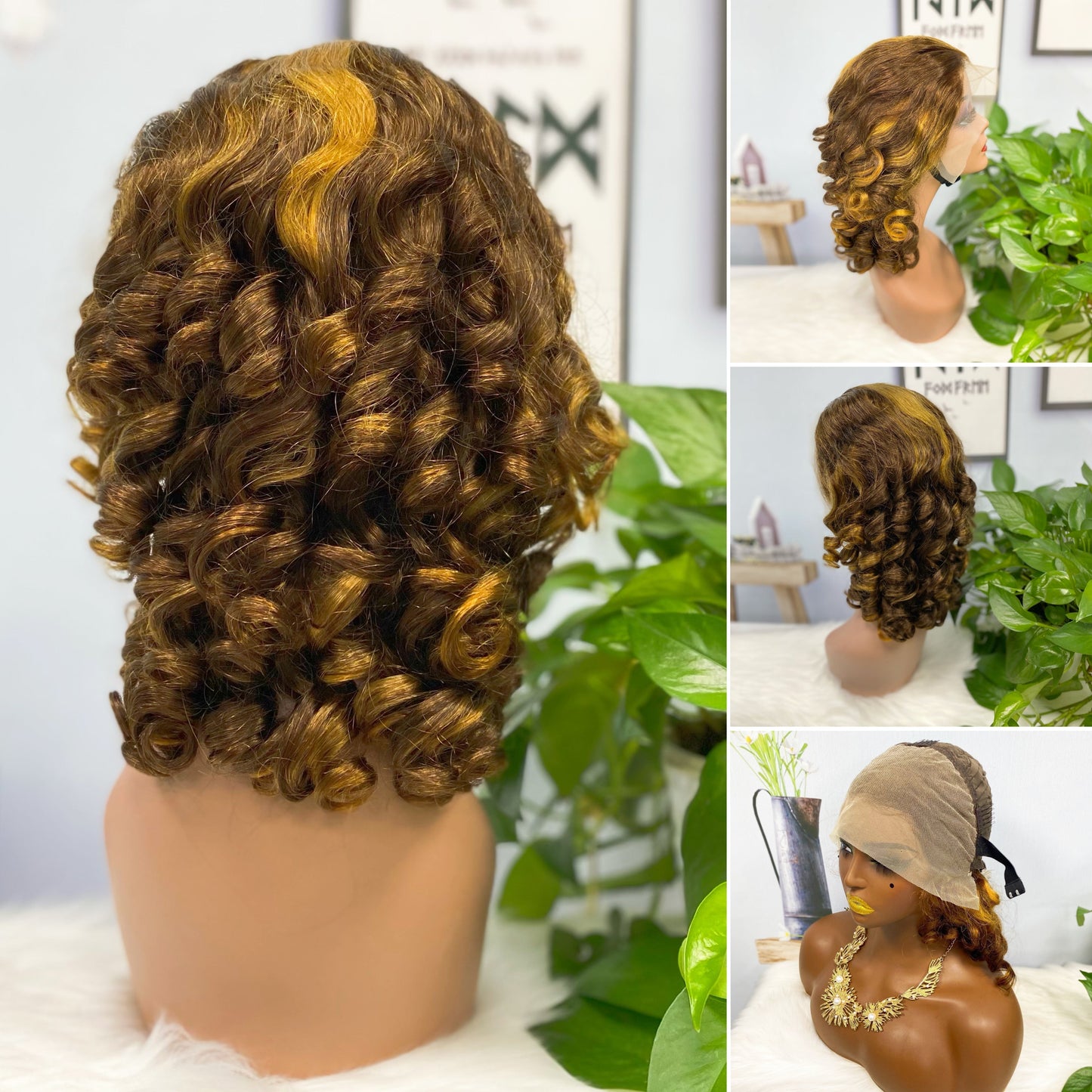 DD 13*4 Lace Wig Spring Curl Natural Human Hair Lace Wigs Color T1B/30#