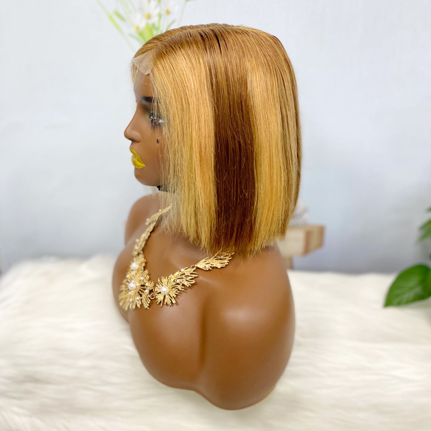 SDD 2*6 BOB Wig Human Hair Straight Color P4/27#