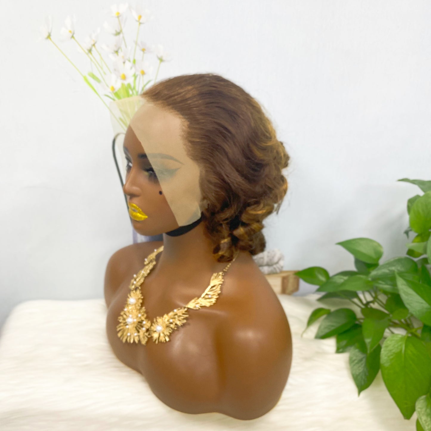 DD 13*4 Lace Wig Spring Curl Natural Color Lace Wigs Color P4/27#