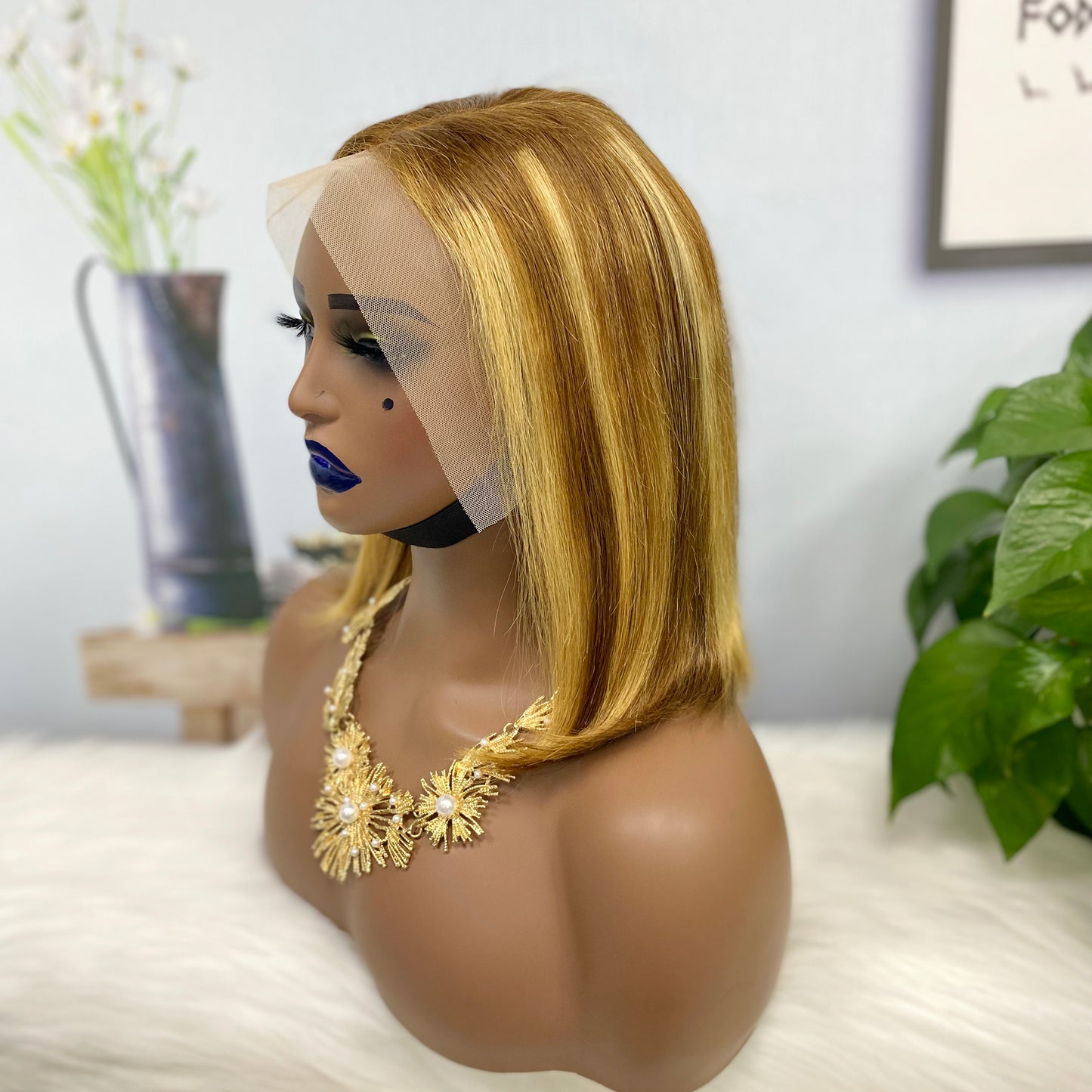 13*4 BoB Wig Straight Wigs Color P4/27# 200% Density