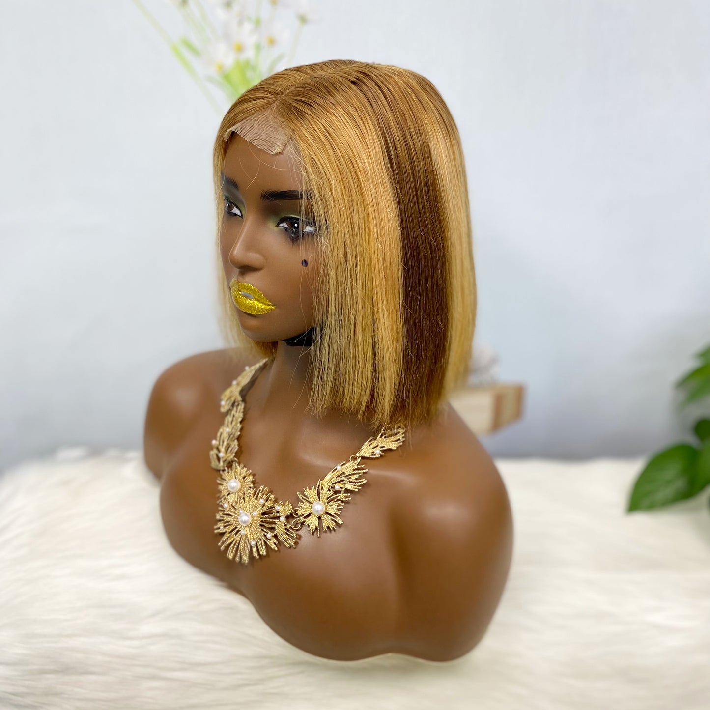 SDD 2*6 BOB Wig Human Hair Straight Color P4/27#