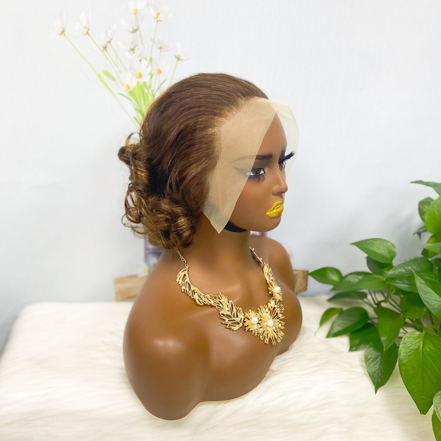 DD 13*4 Lace Wig Spring Curl Natural Color Lace Wigs Color P4/27#