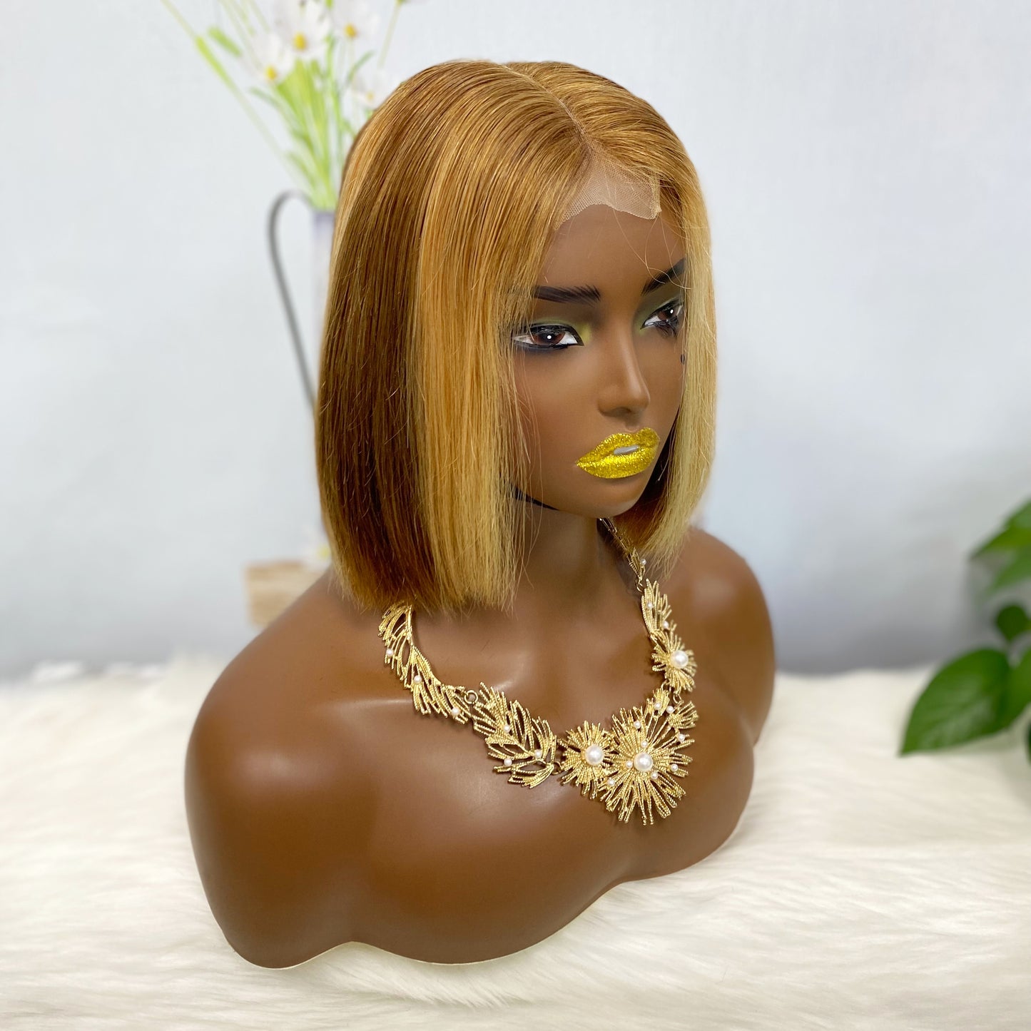 SDD 2*6 BOB Wig Human Hair Straight Color P4/27#