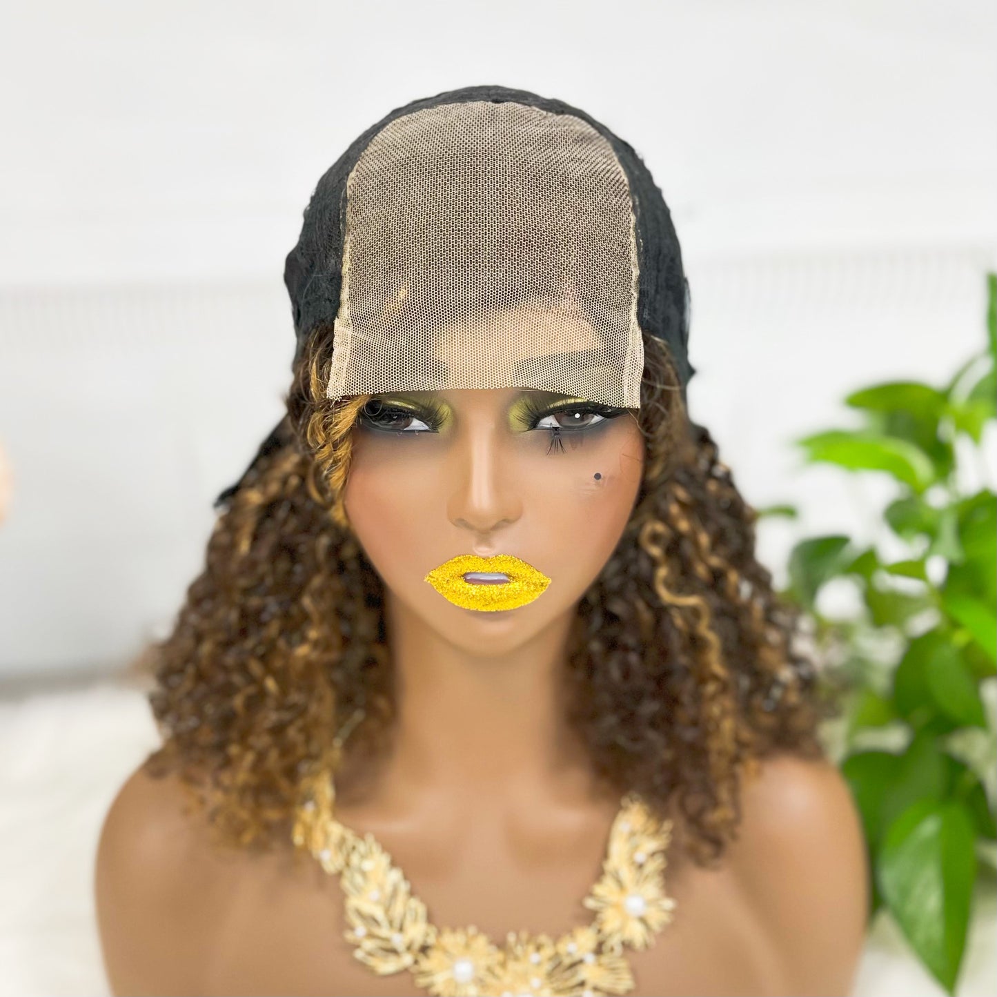 Double Drawn 4*4 BOB Lace Wig Pissy Curl Natural Virgin Human Hair Lace Wigs Color P4/27