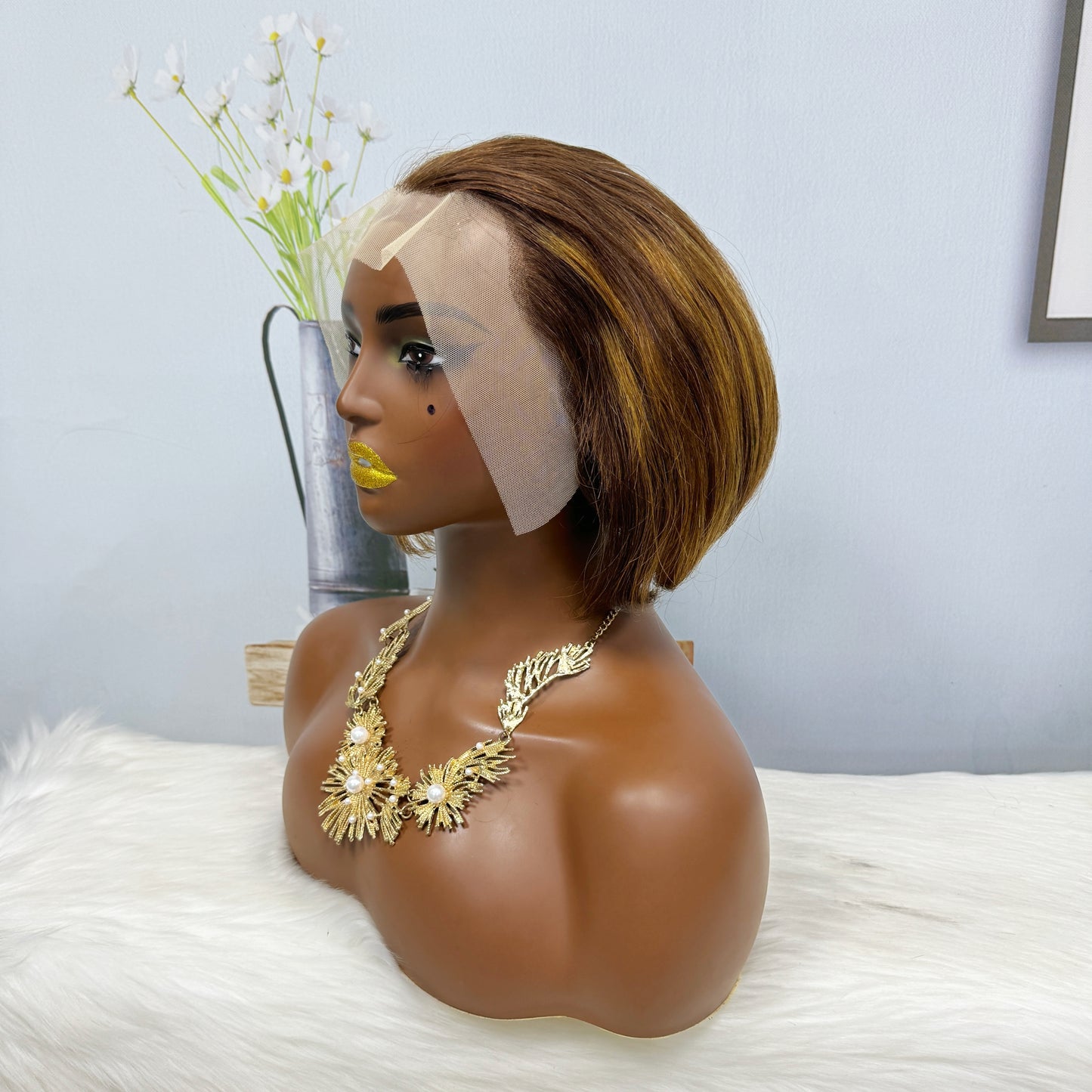 SDD 13*4 Lace Wig PC Natural Virgin Human Hair Lace Wigs Color P4/30#