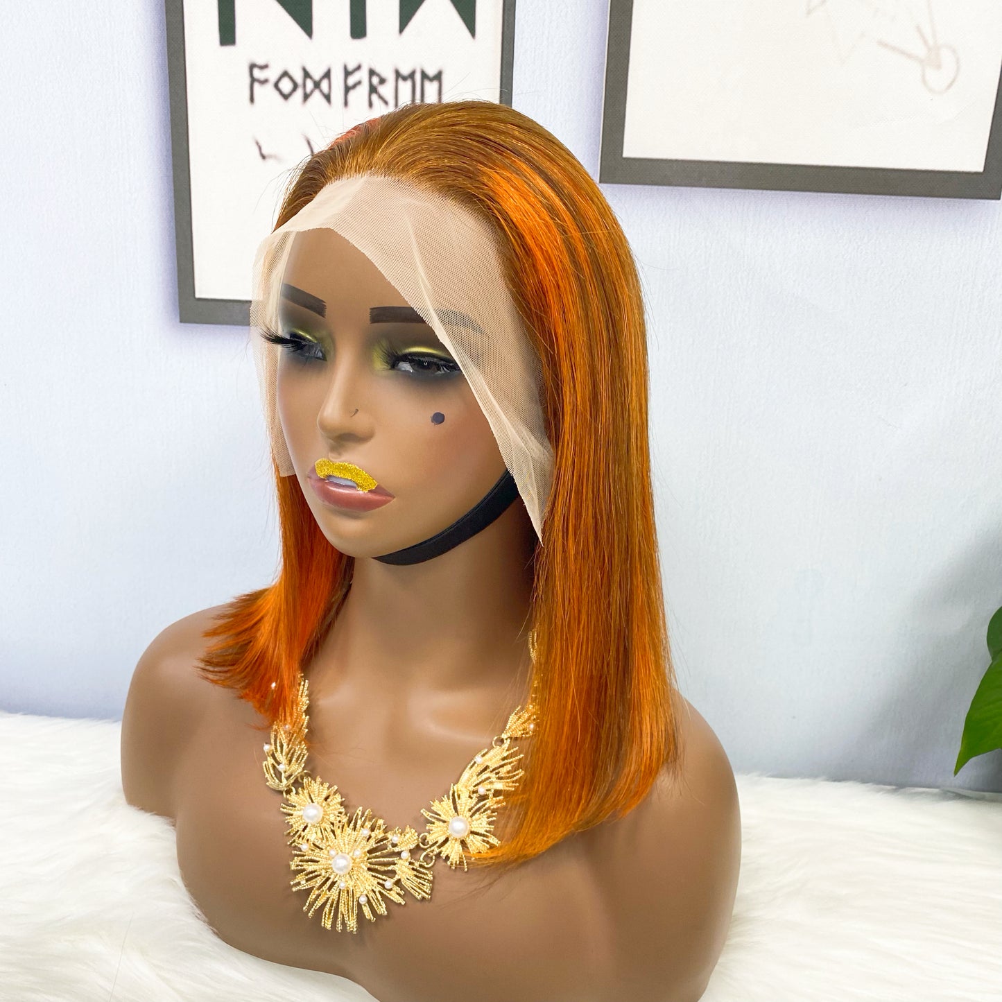 13*4 BoB Wig Straight Wigs Color P4/350# 200% Density
