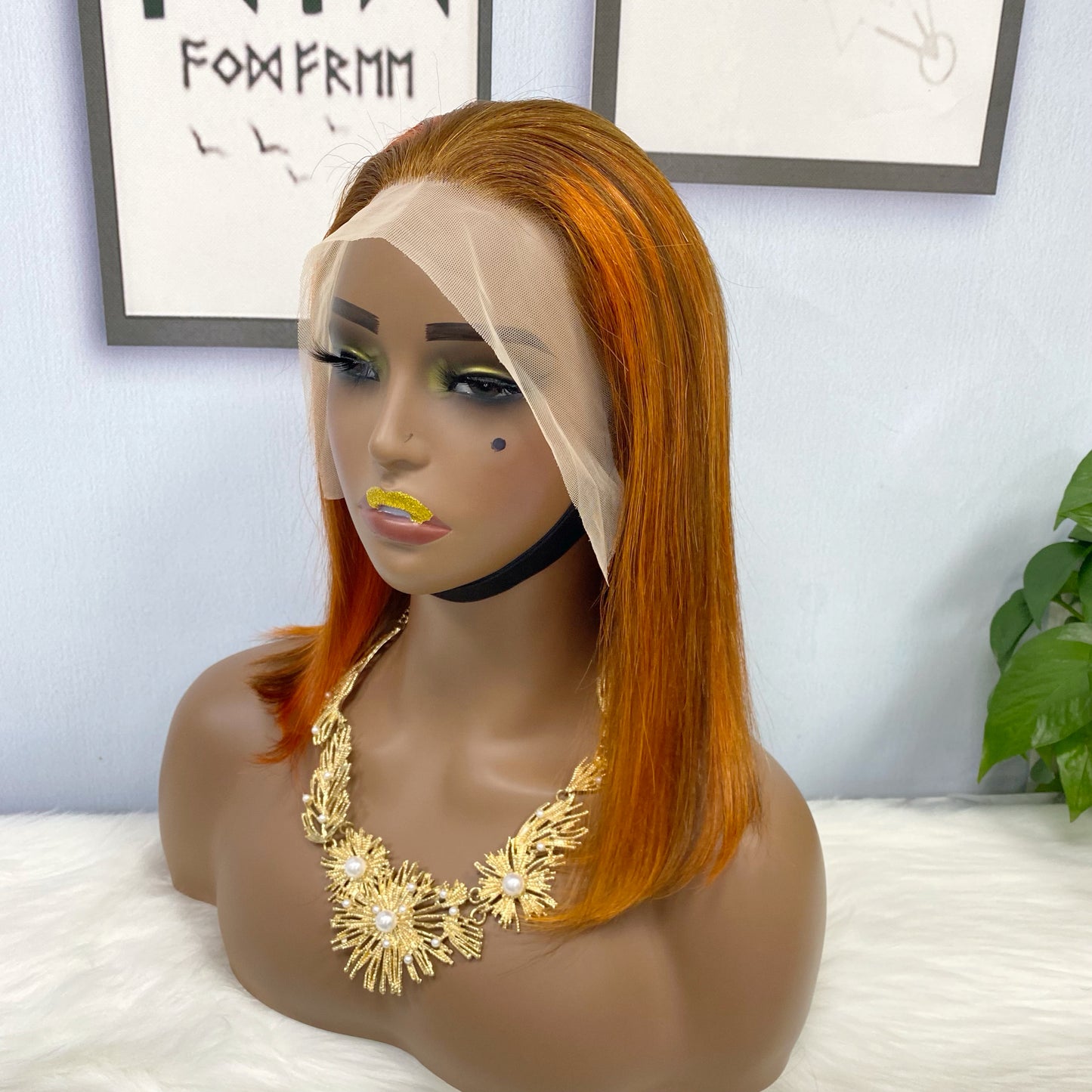 13*4 BoB Wig Straight Wigs Color P4/350# 200% Density