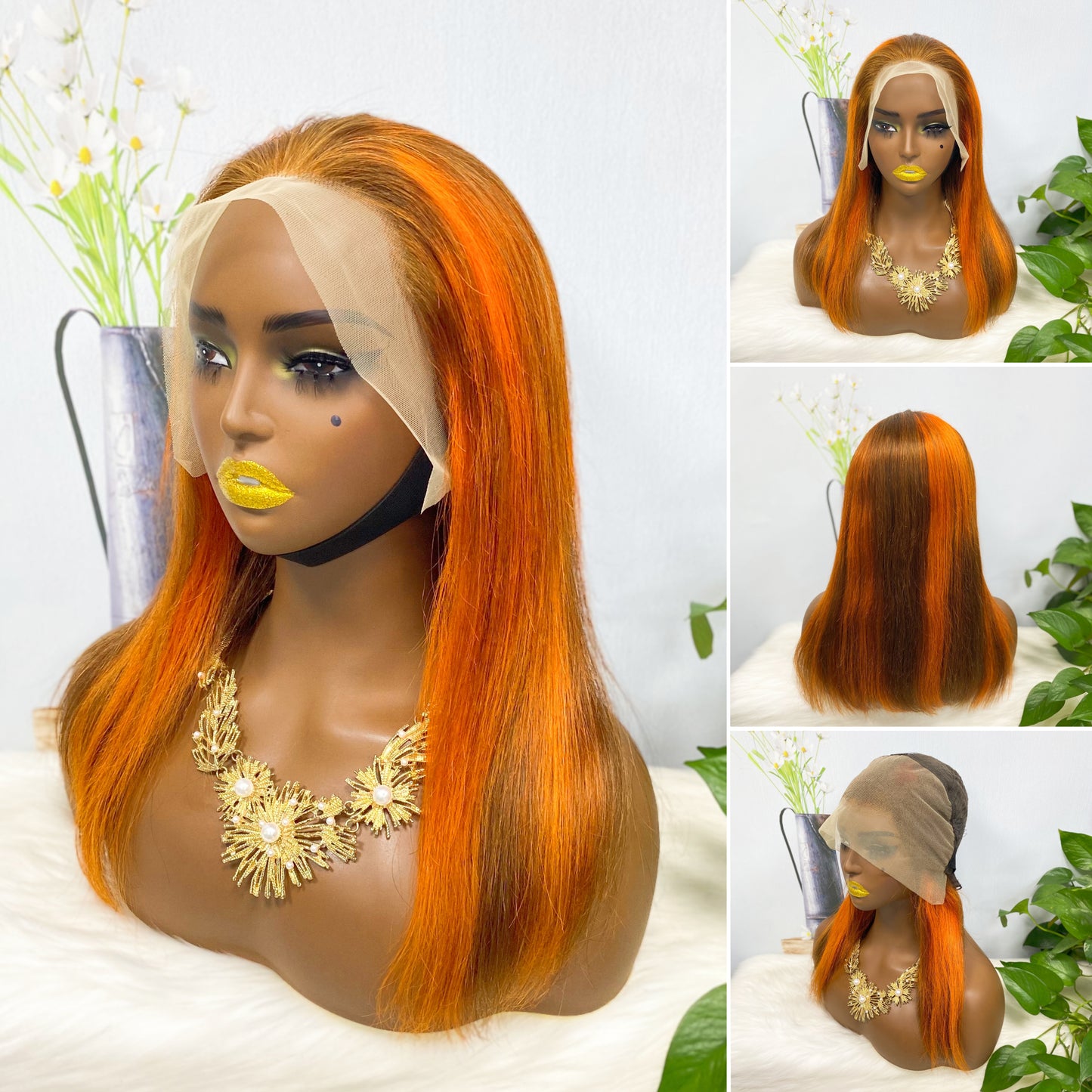 13*4 BoB Wig Straight Wigs Color P4/350# 200% Density