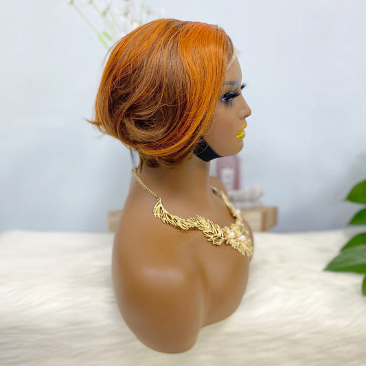 4*4 Wig Pixie Cut Human Hair Wig Color P4/350#