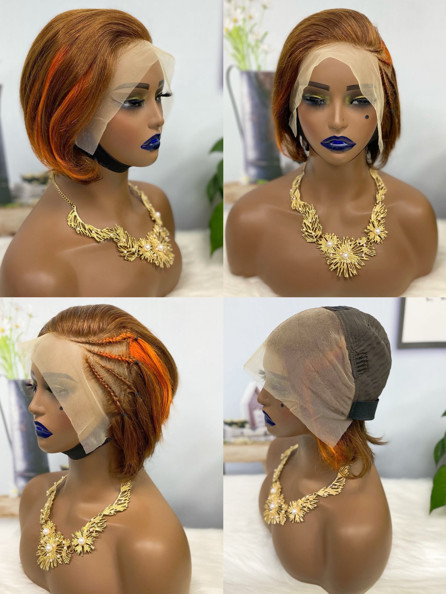 13*4 Lace Wig Sasson08 Virgin Human Hair Lace Wig Color P4/350#