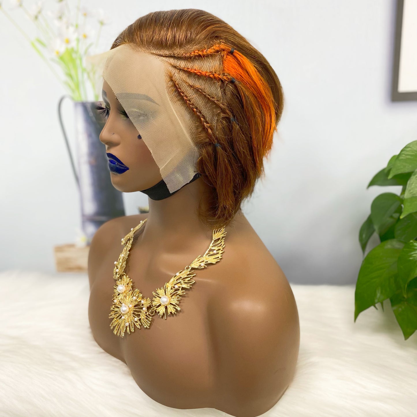 13*4 Lace Wig Sasson08 Virgin Human Hair Lace Wig Color P4/350#