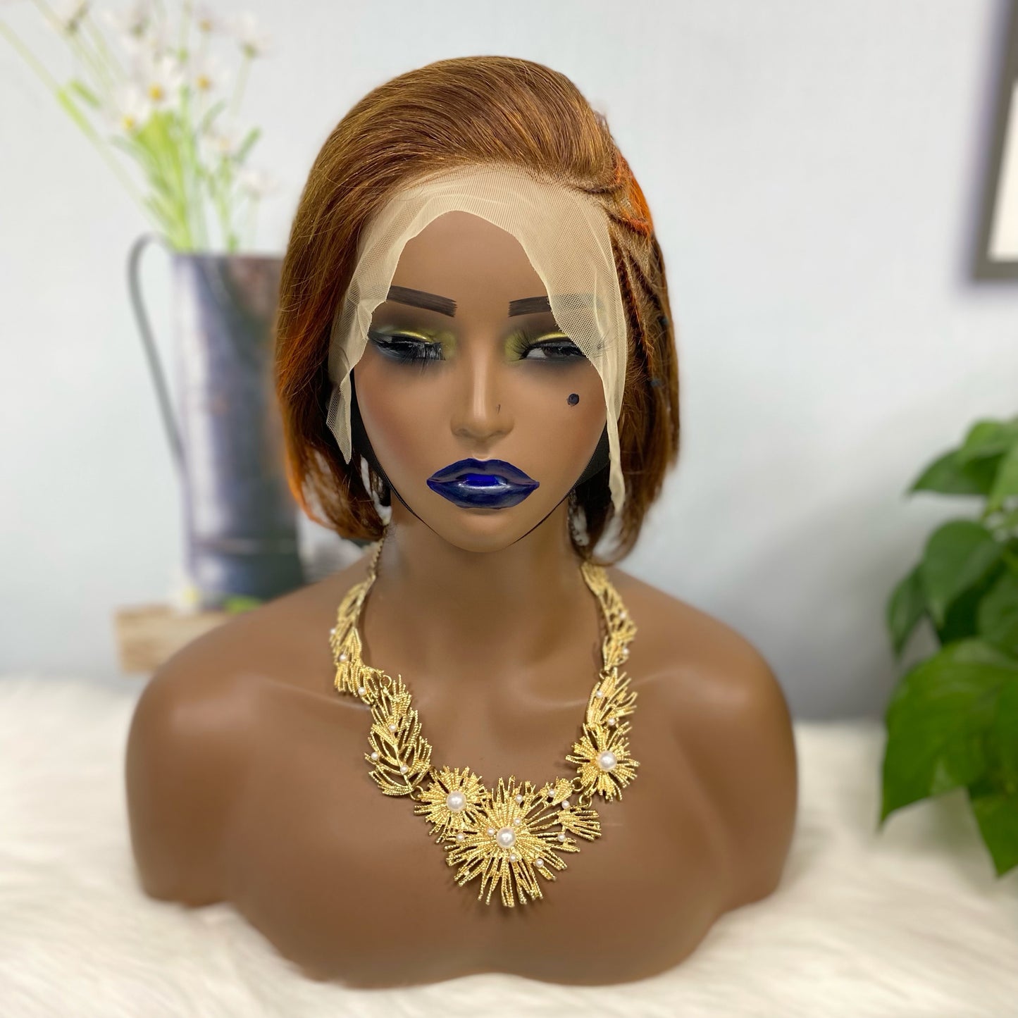 13*4 Lace Wig Sasson08 Virgin Human Hair Lace Wig Color P4/350#