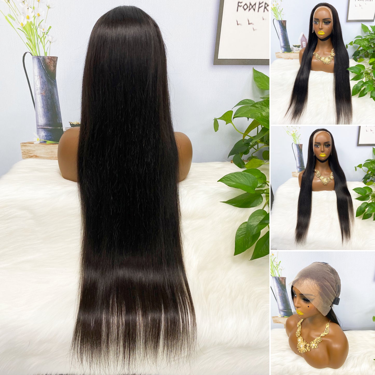 13*4 Lace Wig Straight Natural Color Virgin Human Hair Wigs 200% Density Color NC