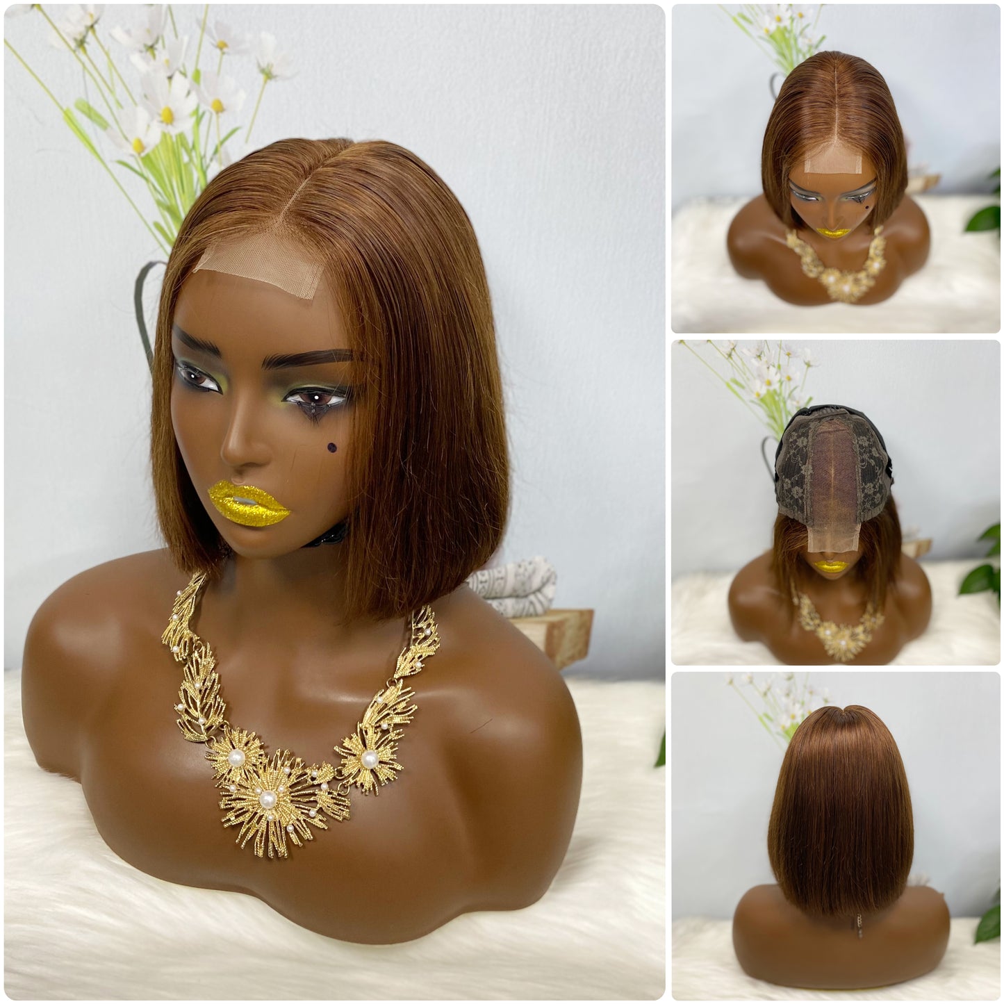 SDD 2*6 BOB Wig Human Hair Straight Color 1B