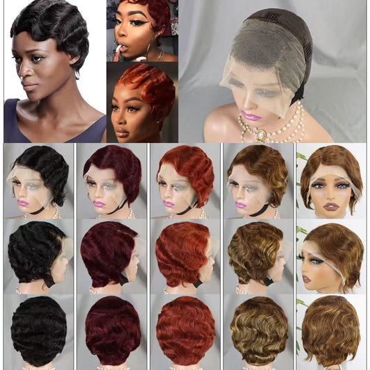 Sasson905 13x4 Lace Wig Short Style Human Hair Wigs Natural Color