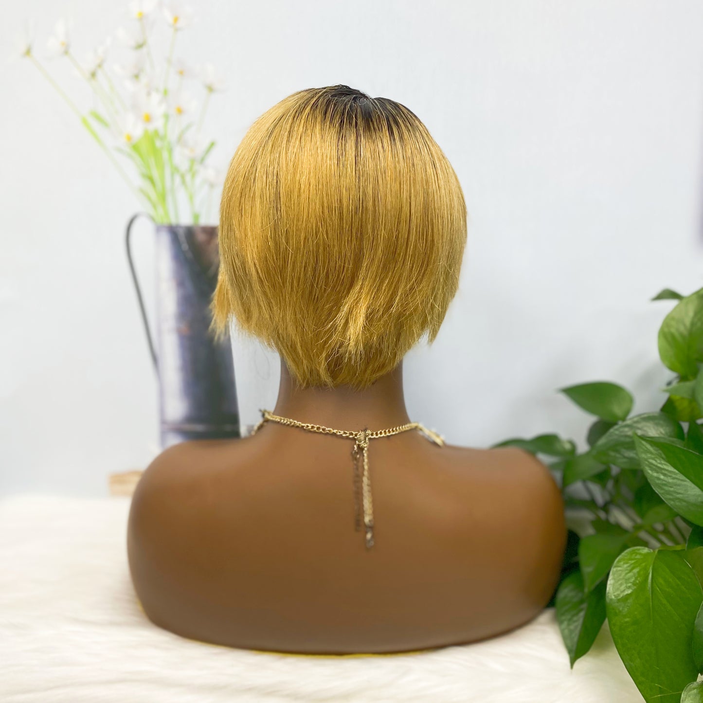T Lace Wig SX01 Human Hair Wig Natural Hair Wig Color T1B/27#