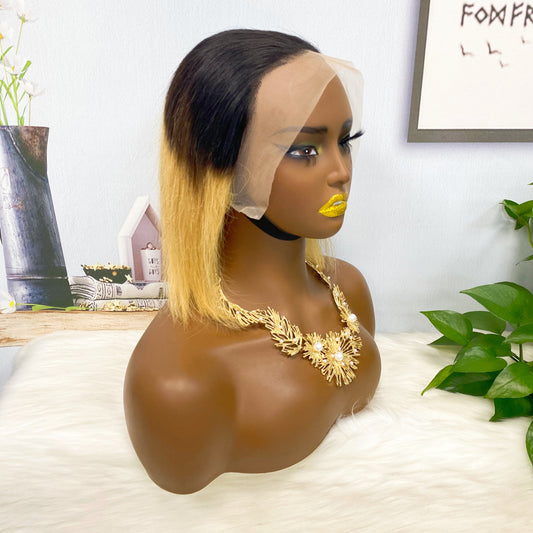 13*4 BoB Wig Straight Color T1B/27# 250% Density