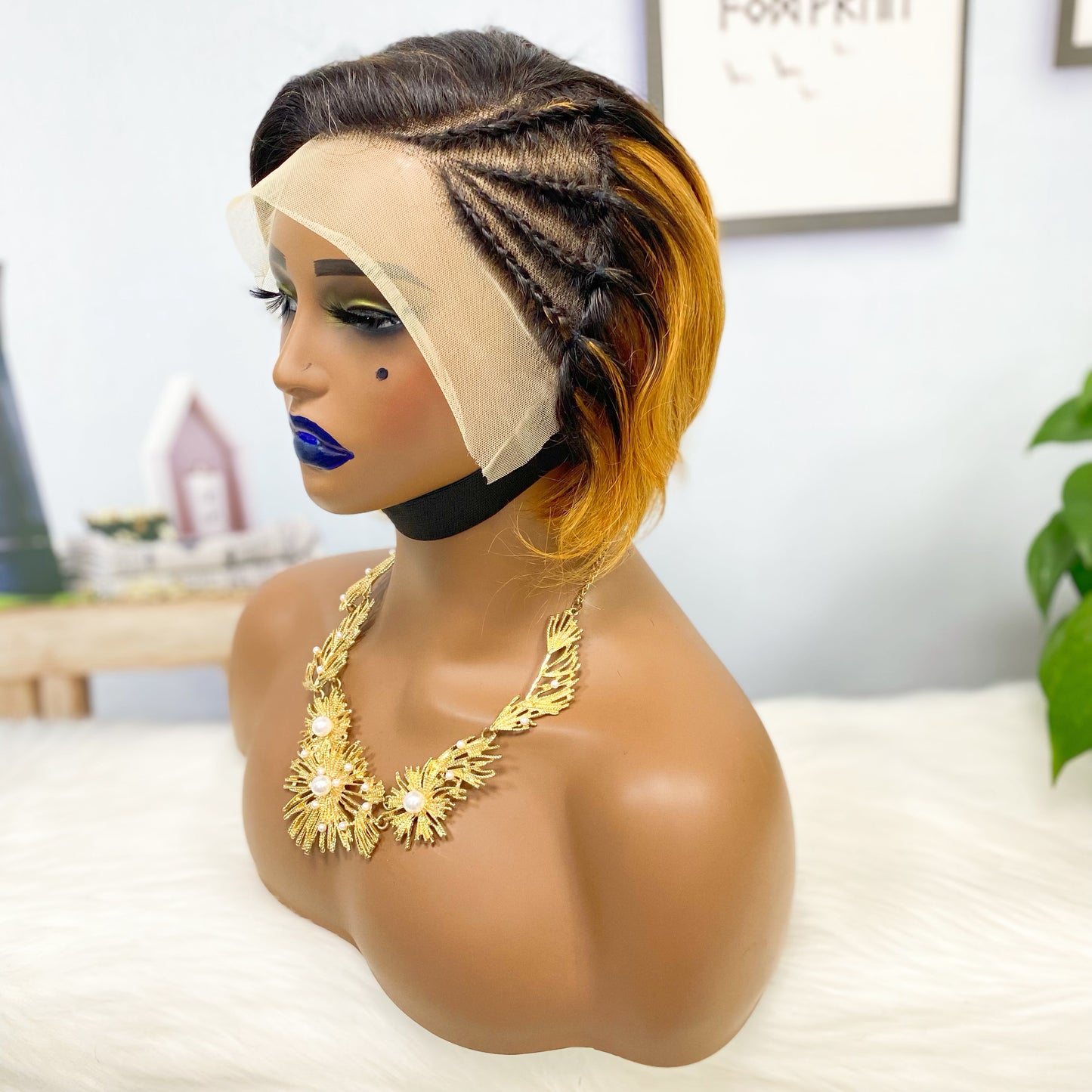 13*4 Lace Wig Sasson08 Virgin Human Hair Lace Wig Color T1B/30#