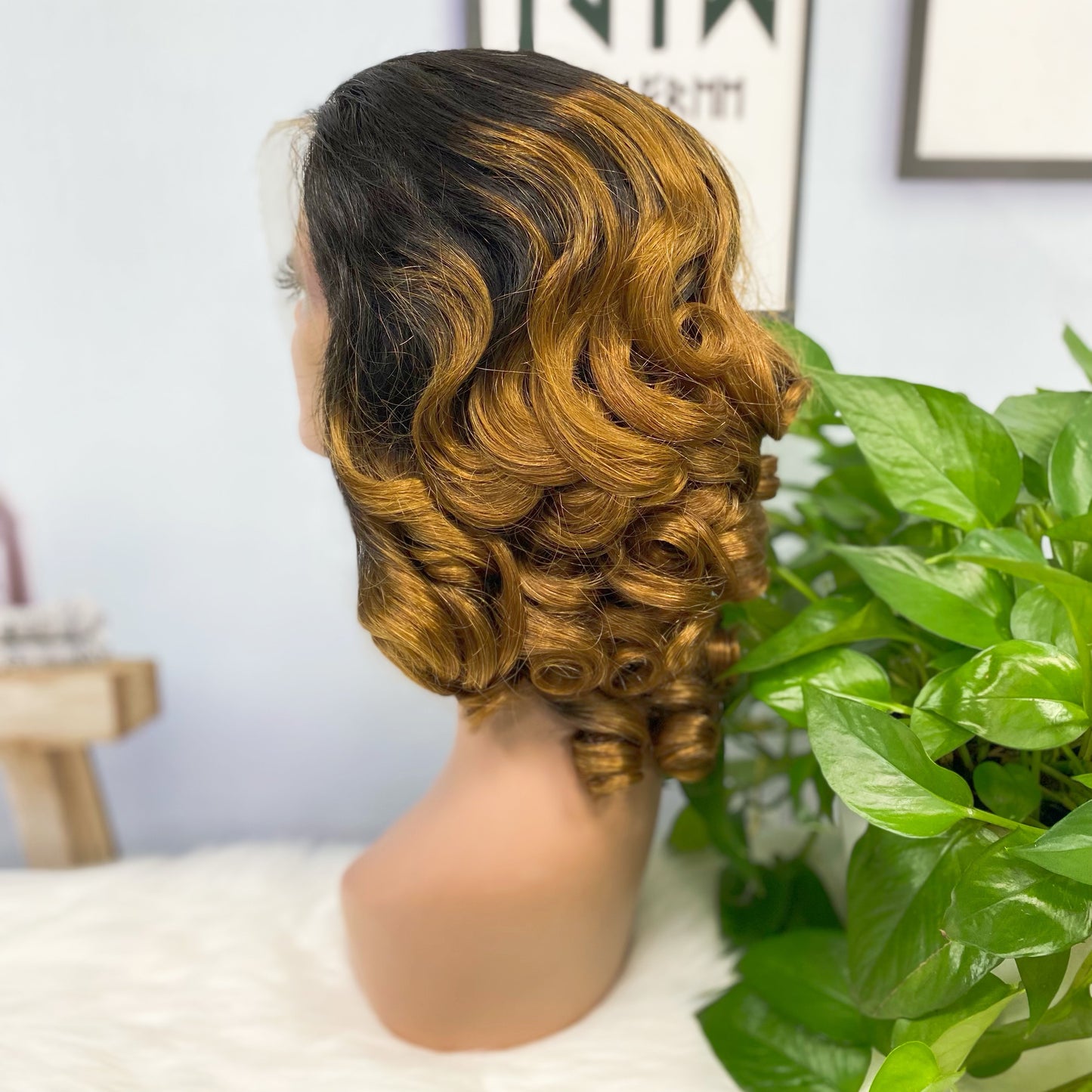 DD 13*4 Lace Wig Spring Curl Natural Human Hair Lace Wigs Color T1B/30#