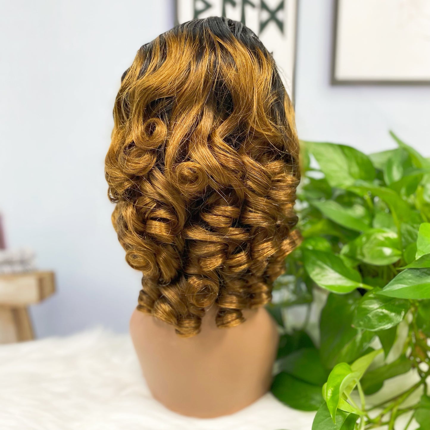 DD 13*4 Lace Wig Spring Curl Natural Human Hair Lace Wigs Color T1B/30#