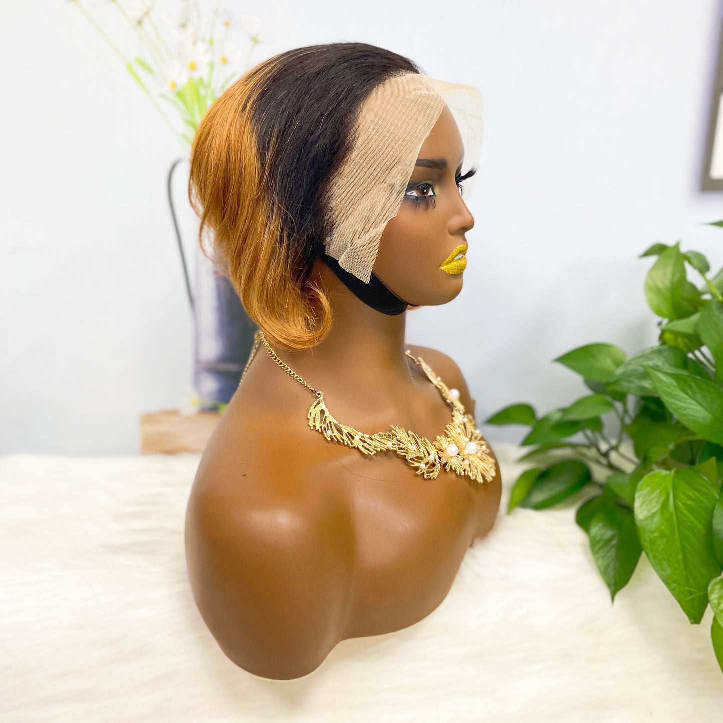 13*4 Lace Wig Pixie Cut Natural Virgin Human Hair Lace Wigs Color T1B/30#