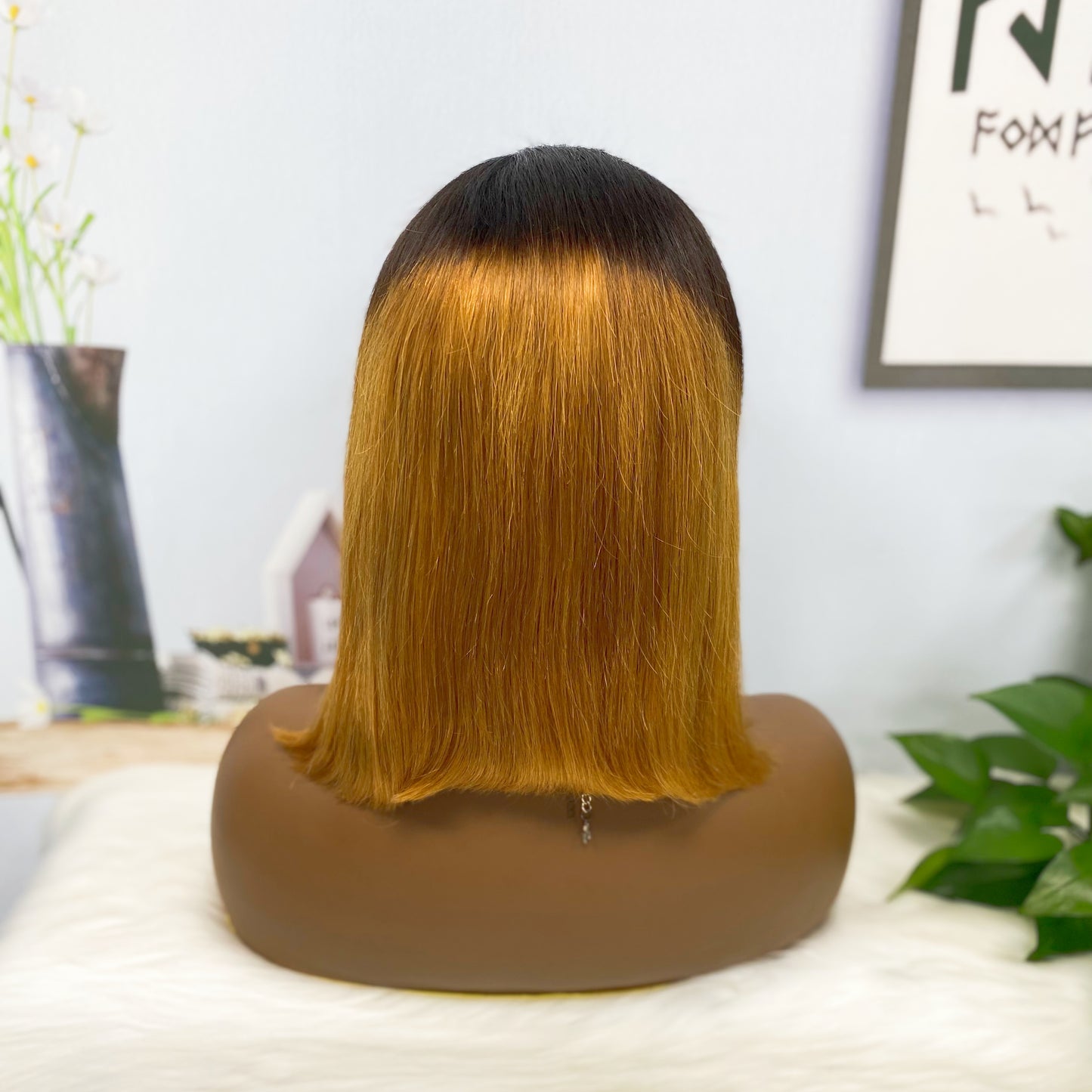 13*4 BoB Wig Straight Wigs Color T1B/30# 250% Density