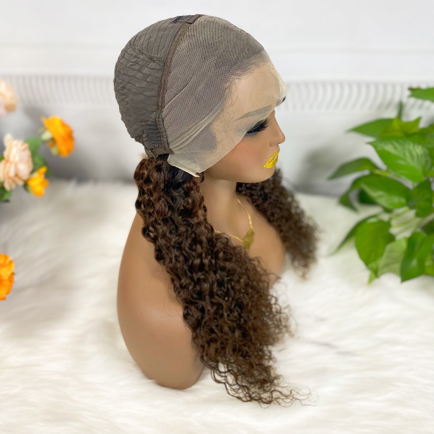 13*4 Lace Wig Water Wave Natural Virgin Human Hair Lace Wigs Color T1B/4#