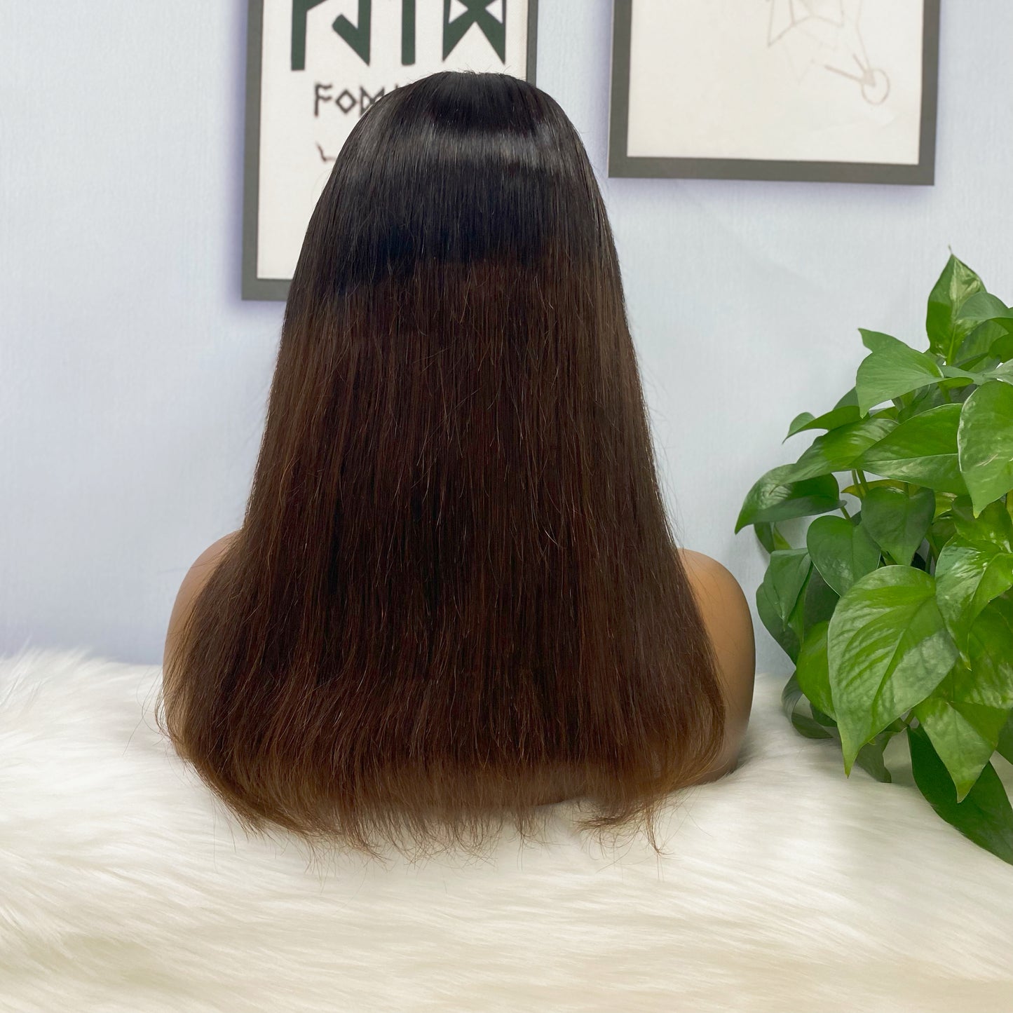 13*4 BoB Wig Perruques droites Couleur T1B/33# Densité 200%