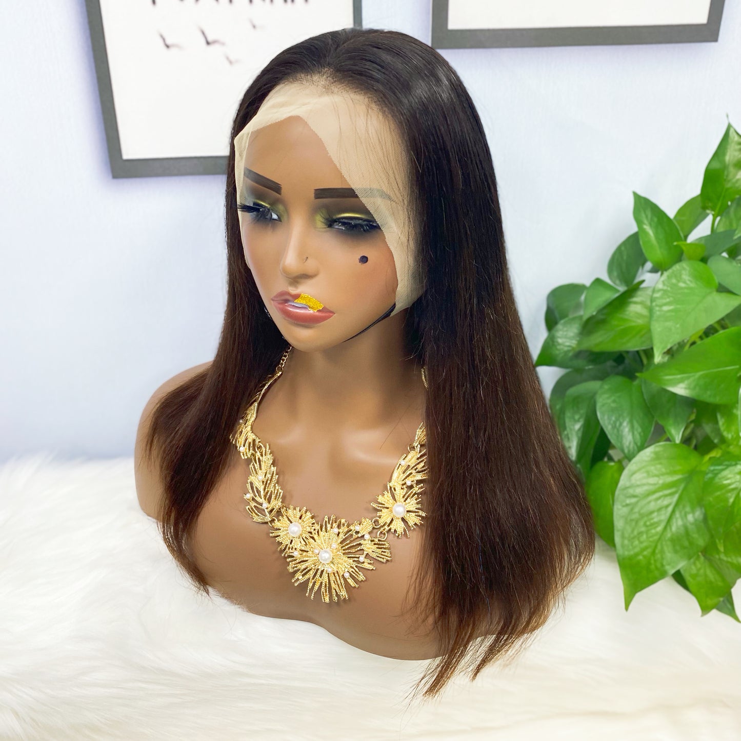 13*4 BoB Wig Perruques droites Couleur T1B/33# Densité 200%