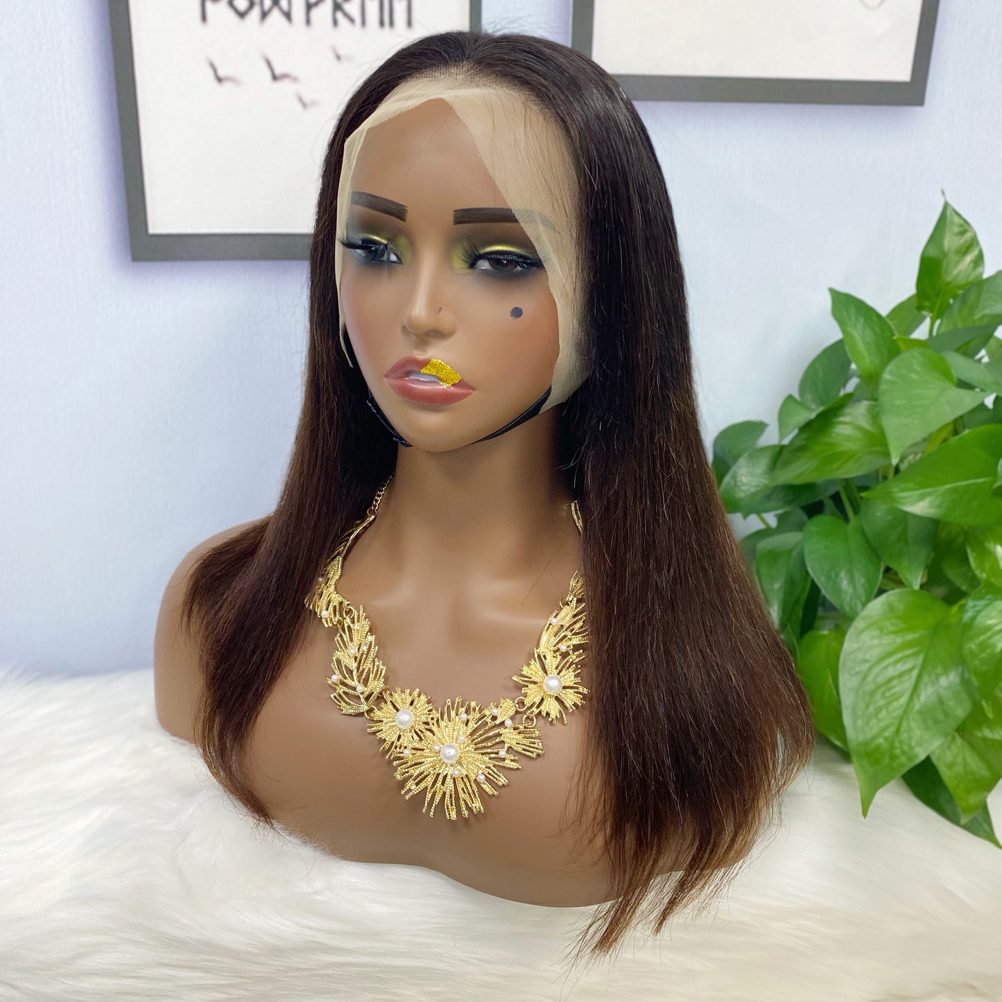13*4 BoB Wig Perruques droites Couleur T1B/33# Densité 200%