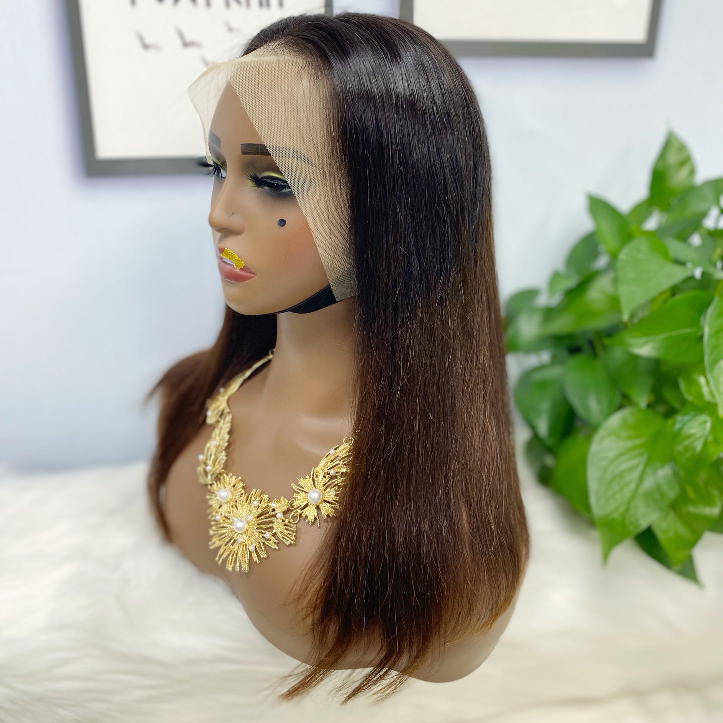 13*4 BoB Wig Perruques droites Couleur T1B/33# Densité 200%