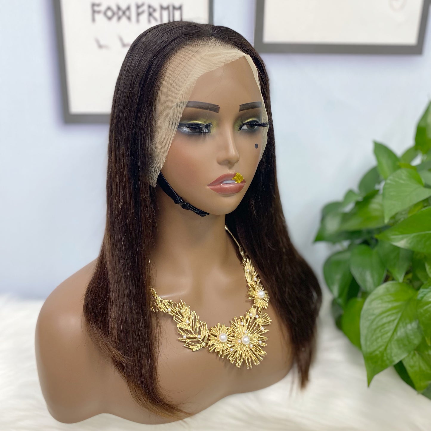 13*4 BoB Wig Perruques droites Couleur T1B/33# Densité 200%