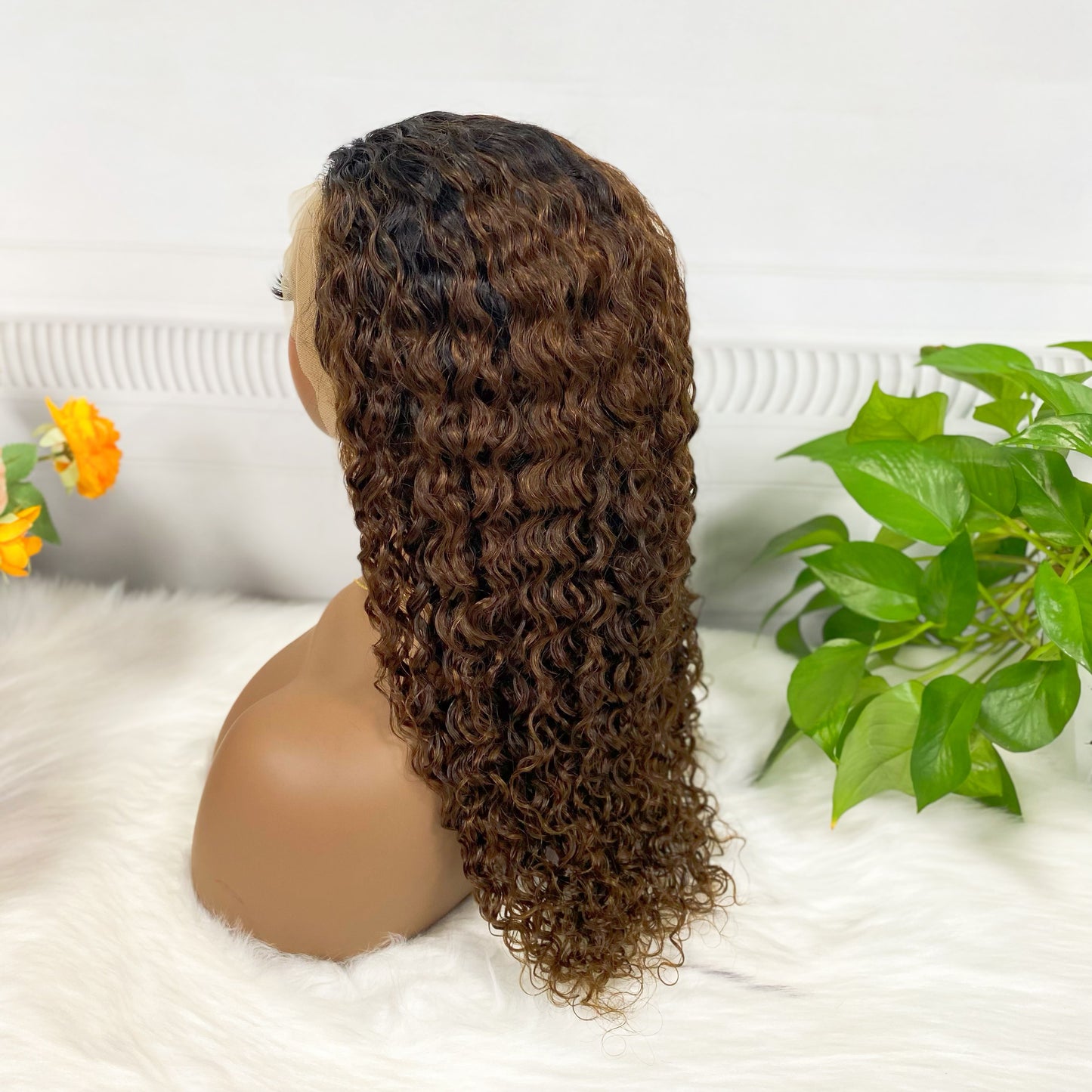 13*4 Lace Wig Water Wave Natural Virgin Human Hair Lace Wigs Color T1B/4#