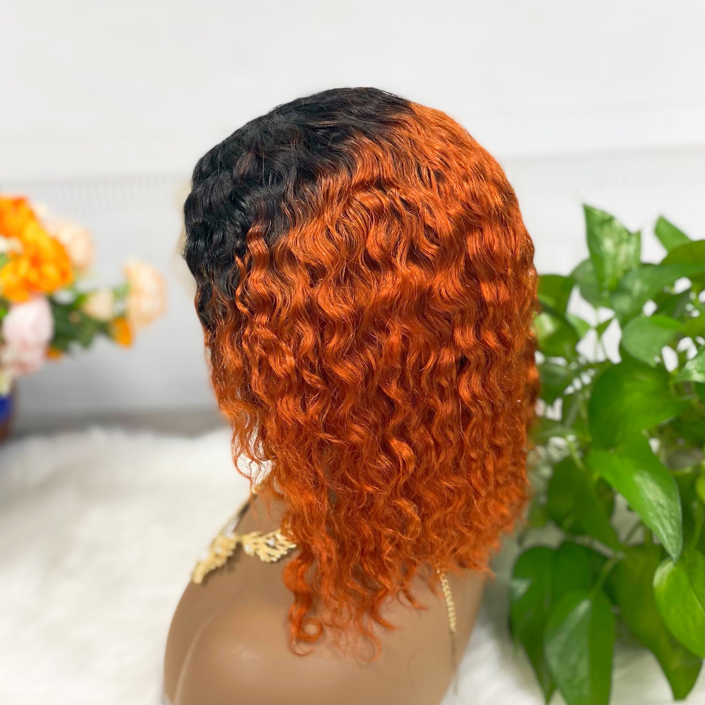 13*4 BoB Wig Water Wave Wigs Color T1B/350# 250% Density