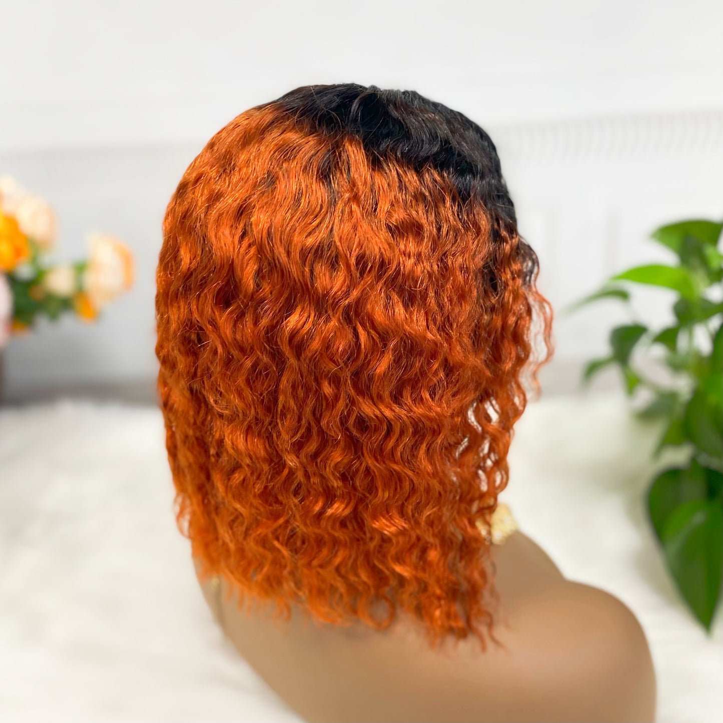 13*4 BoB Wig Water Wave Wigs Color T1B/350# 250% Density