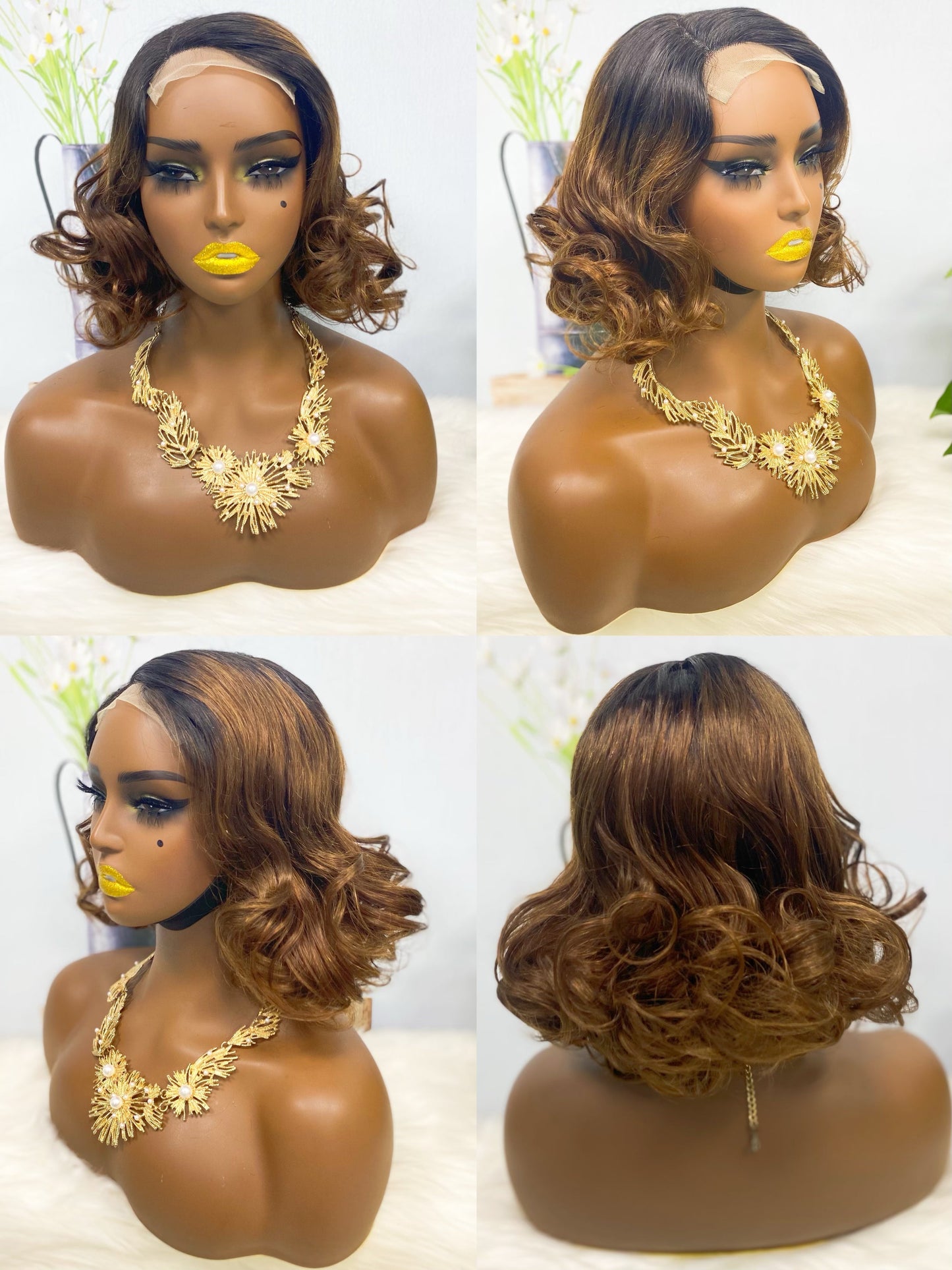 4*4 Wig Fumi Human Hair Wig Colot T1B/4#