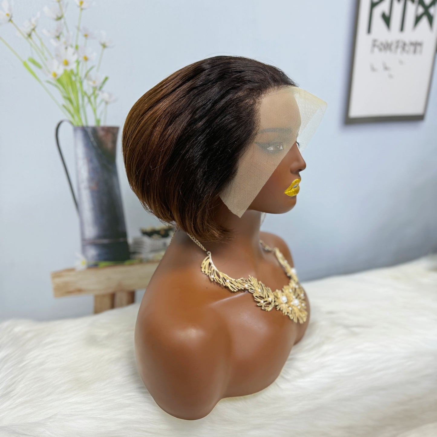 SDD 13*4 Lace Wig PC Natural Virgin Human Hair Lace Wigs Color T1B/4#